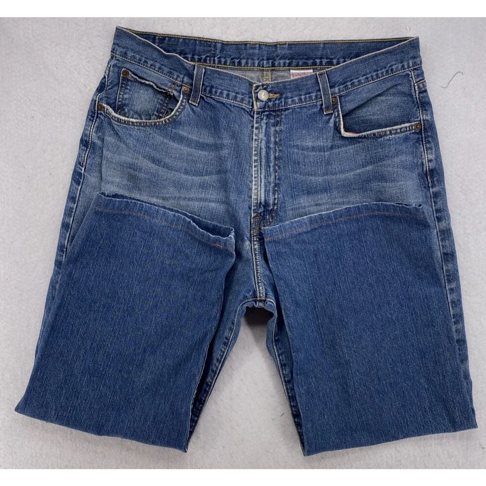 Lucky Brand Dungarees 36x28 Rivington Loose Fit Blue Jeans Vintage Made in Mexic